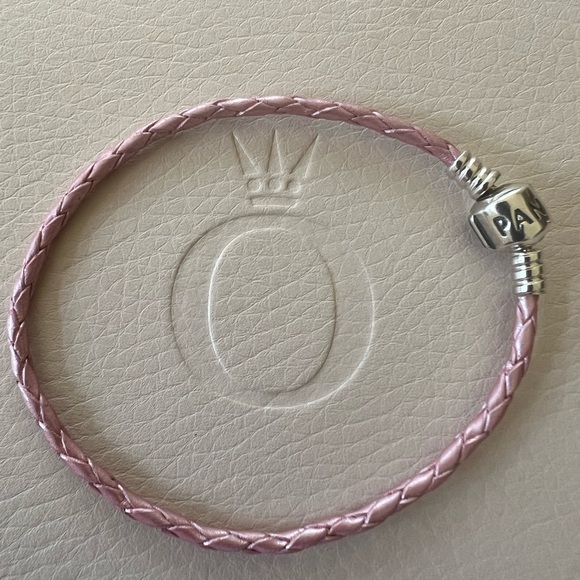 Pandora Pink Leather Bracelet Authentic - Picture 1 of 6